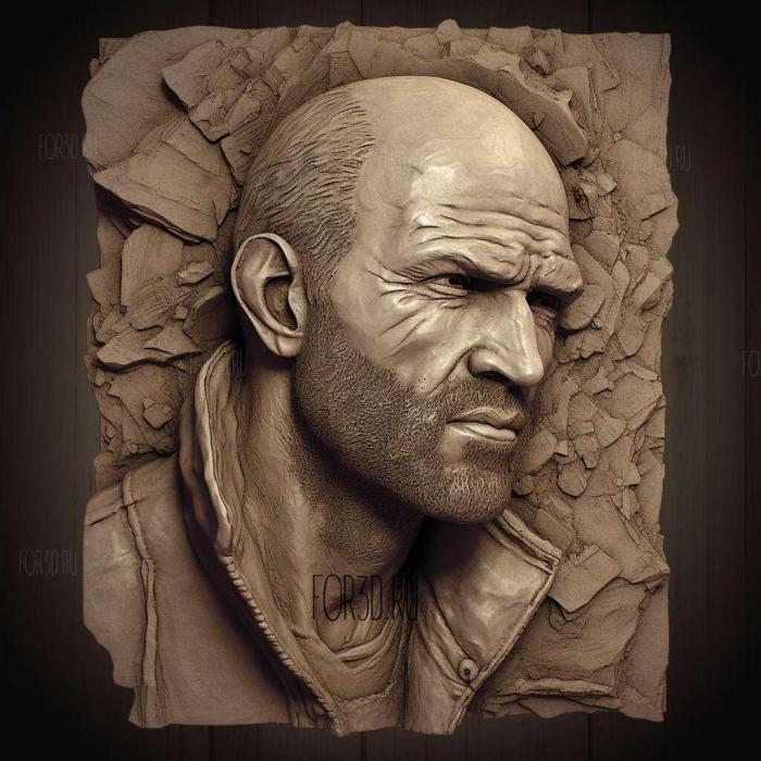 Jason Statham 3 stl model for CNC